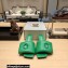 Prada Heel 3.5cm Soft padded nappa leather sandals Green 2023
