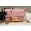 Fendi Nappa Leather Mini Baguette Bag Pink 2023