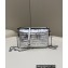 Fendi Nappa Leather Mini Baguette Bag Silver 2023