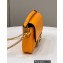 Fendi Nappa Leather Mini Baguette Bag Orange 2023