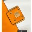 Fendi Nappa Leather Mini Baguette Bag Orange 2023