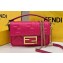 Fendi Nappa Leather Mini Baguette Bag Fuchsia 2023