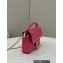 Fendi Nappa Leather Mini Baguette Bag Fuchsia 2023