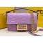 Fendi Nappa Leather Mini Baguette Bag Purple 2023