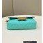 Fendi Nappa Leather Mini Baguette Bag Turquoise Green 2023