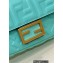 Fendi Nappa Leather Mini Baguette Bag Turquoise Green 2023