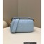 Fendi Nappa Leather Medium Baguette Bag Sky Blue 2023