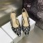Dior Heel 6.5cm J'Adior Slingback Pumps in Black/White Ornamental Embroidered Cotton 2023