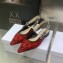Dior J'Adior Slingback Ballerina Flats in Red/Black Bandana Embroidered Cotton 2023