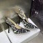 Dior Heel 9.5cm J'Adior Slingback Pumps in Black/White Ornamental Embroidered Cotton 2023