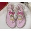 Rene Caovilla Flat flip flops Jewelled Sandals Bow with Crystals Pink 2023