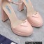 Prada Heel 12.5cm platform 2.5cm Ankle-Strap Pumps Patent Light Pink 2023
