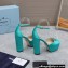Prada Heel 12.5cm platform 2.5cm Ankle-Strap Pumps Satin Green 2023