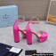 Prada Heel 12.5cm platform 2.5cm Ankle-Strap Pumps Satin Fuchsia 2023