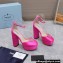 Prada Heel 12.5cm platform 2.5cm Ankle-Strap Pumps Satin Fuchsia 2023