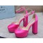 Prada Heel 12.5cm platform 2.5cm Ankle-Strap Pumps Satin Fuchsia 2023