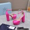 Prada Heel 12.5cm platform 2.5cm Ankle-Strap Pumps Satin Fuchsia 2023