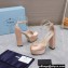 Prada Heel 12.5cm platform 2.5cm Ankle-Strap Pumps Satin Beige 2023