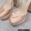Prada Heel 12.5cm platform 2.5cm Ankle-Strap Pumps Satin Beige 2023