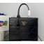 Prada Medium leather Symbole bag with topstitching 1BA378 Black 2023
