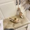 Moschino Heel 6.5cm Metal Logo foiled calfskin sandals Beige 2023