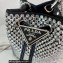 Prada Satin Mini Bucket bag with Crystals 1BD016 Black/Silver 2023