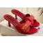 Moschino Heel 6.5cm Metal Logo foiled calfskin sandals Red 2023