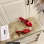 Moschino Heel 6.5cm Metal Logo foiled calfskin sandals Red 2023