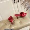 Moschino Heel 6.5cm Metal Logo foiled calfskin sandals Red 2023
