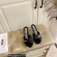 Moschino Heel 6.5cm Metal Logo foiled calfskin sandals Black 2023