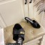 Moschino Heel 6.5cm Metal Logo foiled calfskin sandals Black 2023