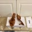Moschino Heel 6.5cm Metal Logo foiled calfskin sandals Brown 2023