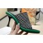 JW Anderson Heel 9cm Bumper-tube Leather Mules Crystals Black/Green 2023