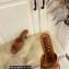 Moschino Heel 6.5cm Metal Logo foiled calfskin sandals Brown 2023