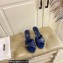 Moschino Heel 6.5cm Metal Logo foiled calfskin sandals Blue 2023