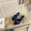 Moschino Heel 6.5cm Metal Logo foiled calfskin sandals Blue 2023