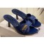 Moschino Heel 6.5cm Metal Logo foiled calfskin sandals Blue 2023
