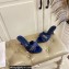 Moschino Heel 6.5cm Metal Logo foiled calfskin sandals Blue 2023