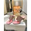 JW Anderson Gold chain link Heel 7.5cm Diamond Thong-Toe Leather Sandals Crystals Pink 2023