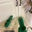 Moschino Heel 6.5cm Metal Logo foiled calfskin sandals Green 2023