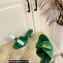 Moschino Heel 6.5cm Metal Logo foiled calfskin sandals Green 2023