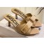 Moschino Heel 6.5cm Metal Logo foiled calfskin sandals Beige 2023