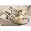 Moschino Heel 6.5cm Metal Logo foiled calfskin sandals White 2023
