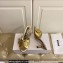 Moschino Heel 6.5cm Metal Logo foiled calfskin sandals Gold 2023