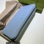 Gucci GG Marmont zip around Wallet 456117 Resin Hardware Blue 2023