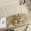 Moschino Heel 6.5cm Metal Logo foiled calfskin sandals Beige 2023
