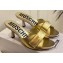 Moschino Heel 6.5cm Metal Logo foiled calfskin sandals Gold 2023