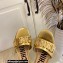 Moschino Metal Logo flat sandals Gold 2023