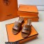 Hermes Original calfskin Gigi 50 sandals Brown with Kelly buckle