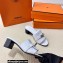 Hermes Original calfskin Gigi 50 sandals White with Kelly buckle